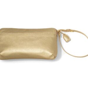 Isaac Mizrahi Gold Leather Wristlet